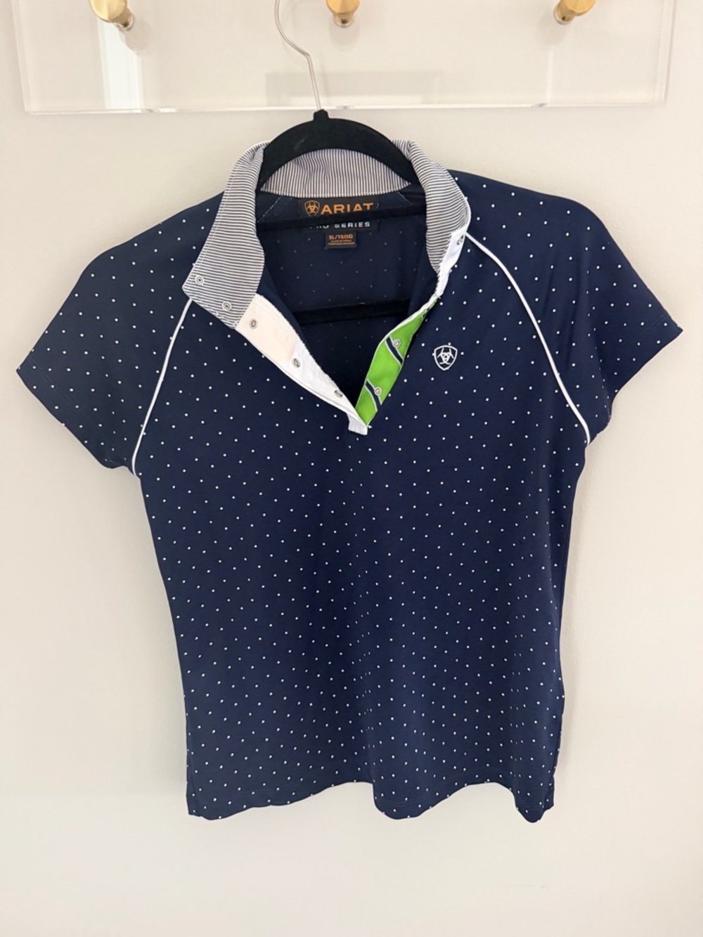 Ariat Navy Polo with Lime Green Accent